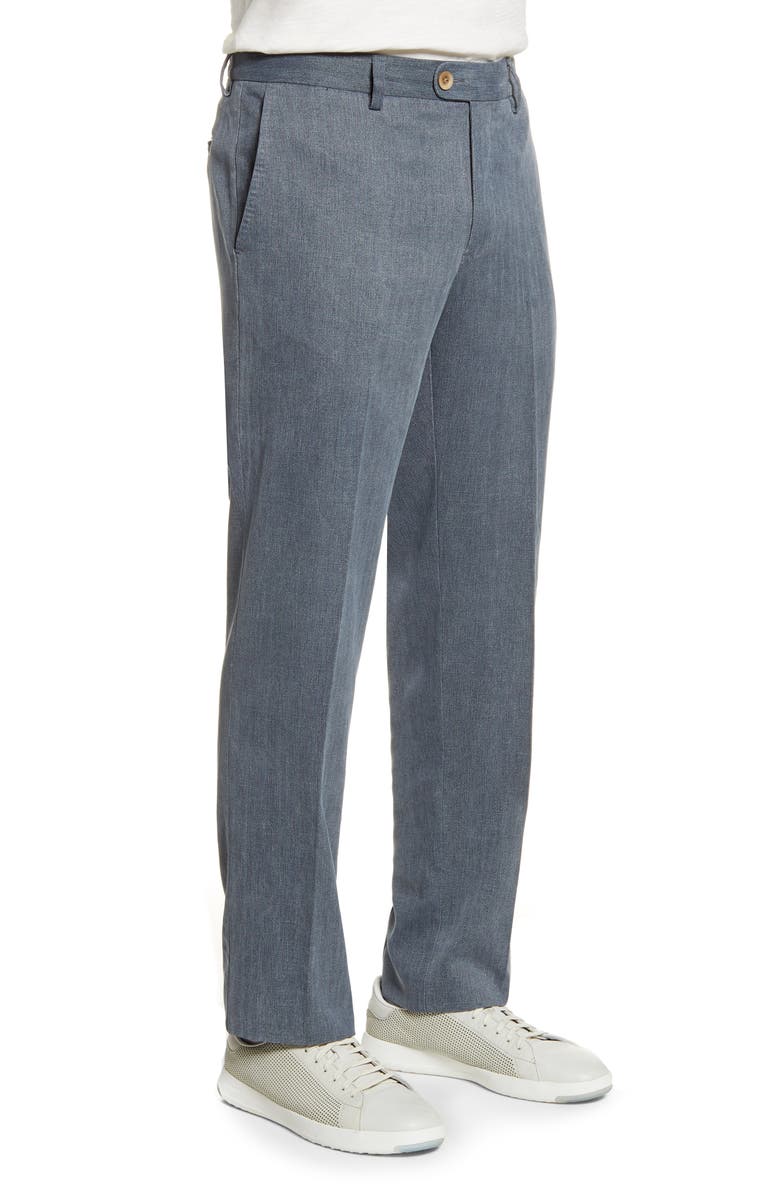 Tommy Bahama Havana Herringbone Authentic Silk Blend Straight Leg Pants, Alternate, color, Ink