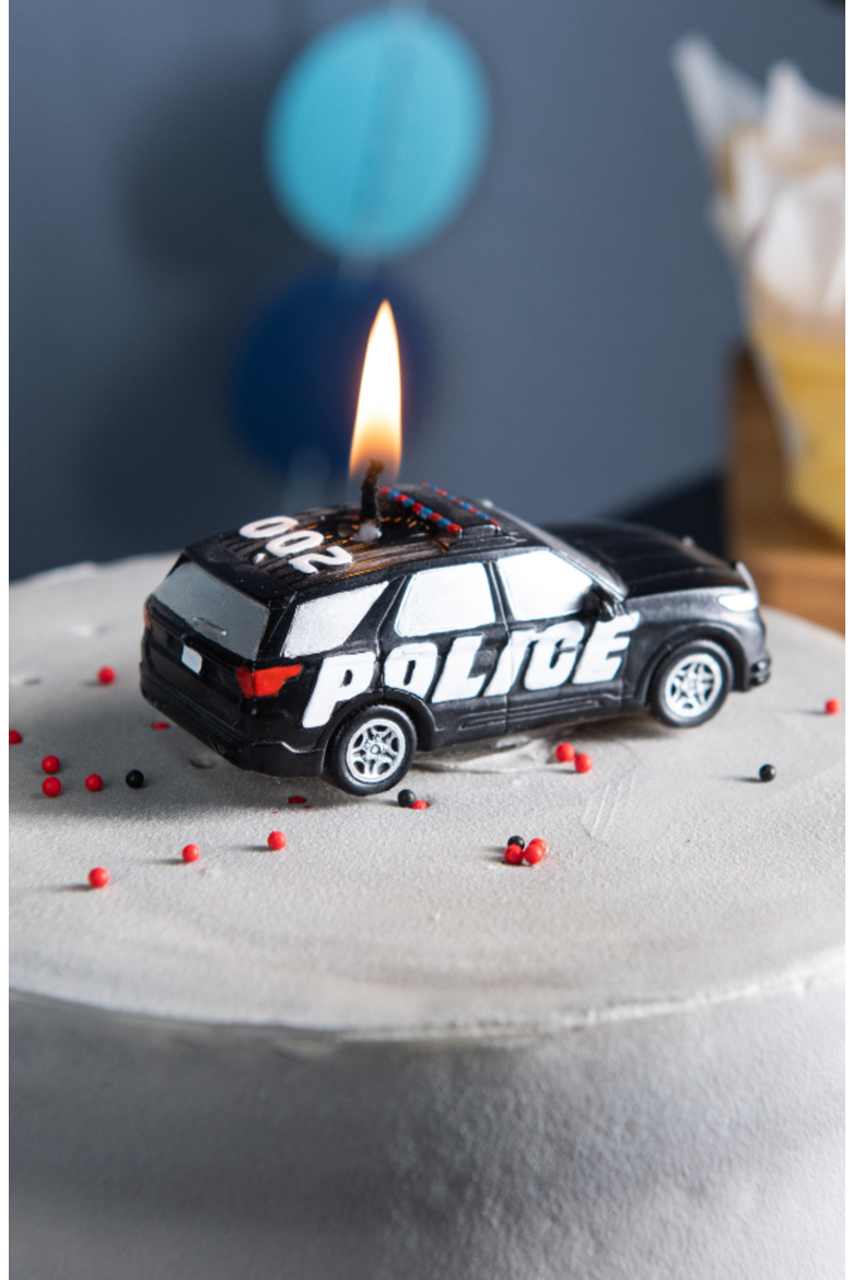 Police Car Candle, Alternate, color, Black