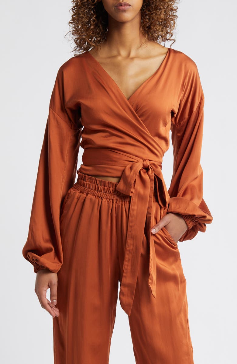 DIARRABLU Aida Wrap Blouse, Main, color, 