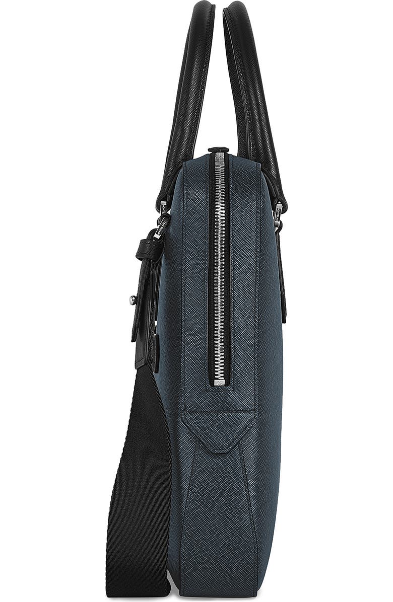 Montblanc Sartorial Leather Document Case, Alternate, color, Tweed Blue