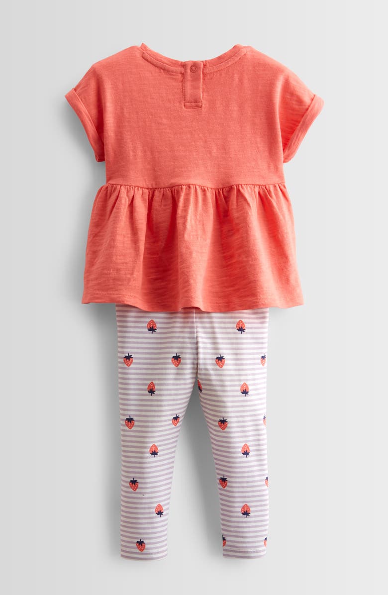 Tucker + Tate Peplum T-Shirt & Leggings Set, Alternate, color, Coral- Purple Stripe