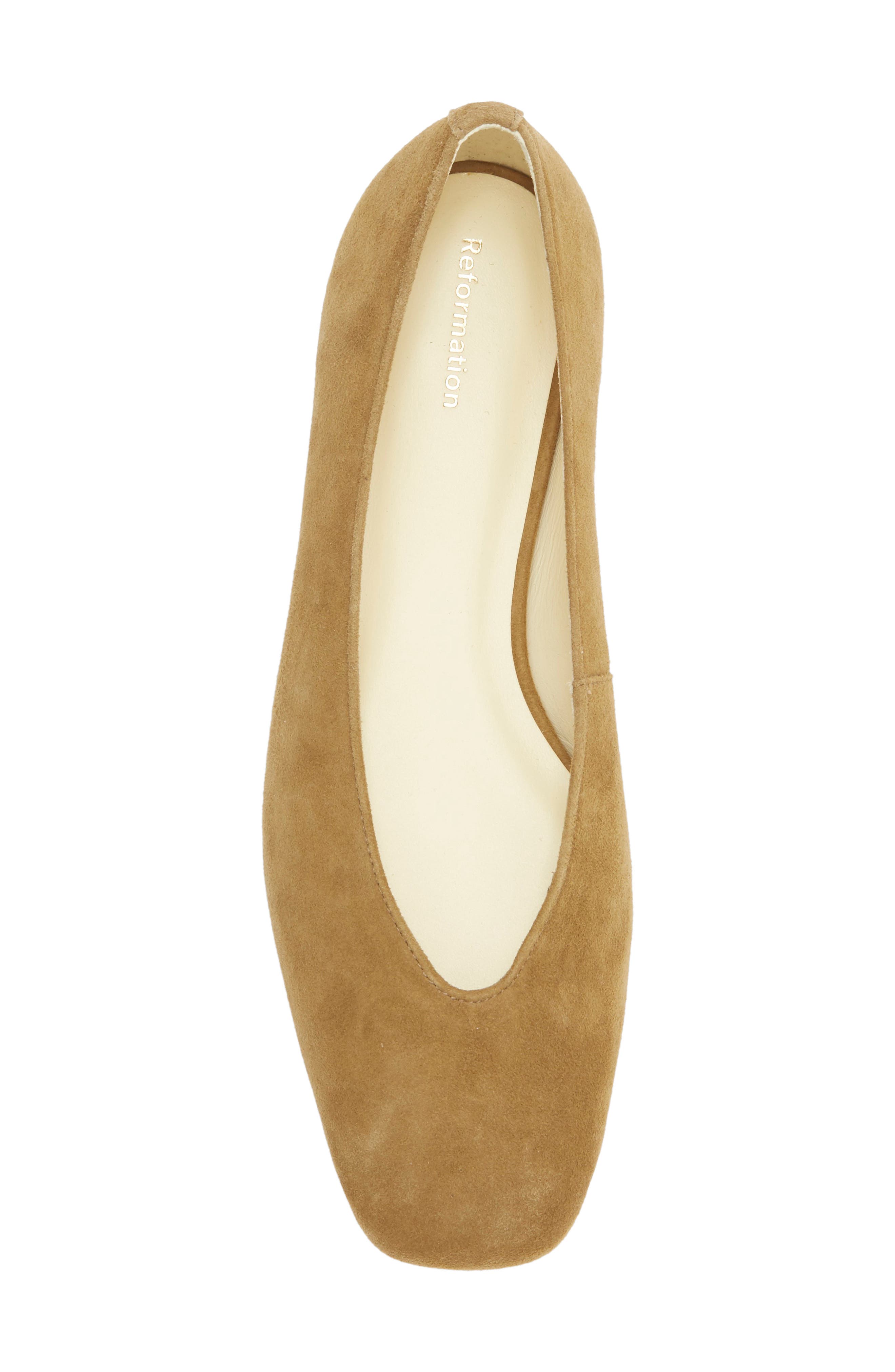 Reformation Prudence Ballet Flat, Alternate, color, Bog Suede