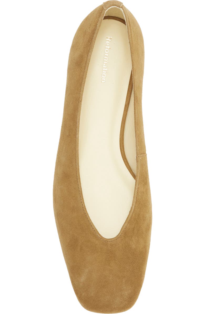Reformation Prudence Ballet Flat, Alternate, color, Bog Suede