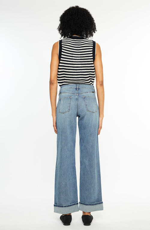 Kancan Bellen Essentials High Rise Wide Jeans In Blue