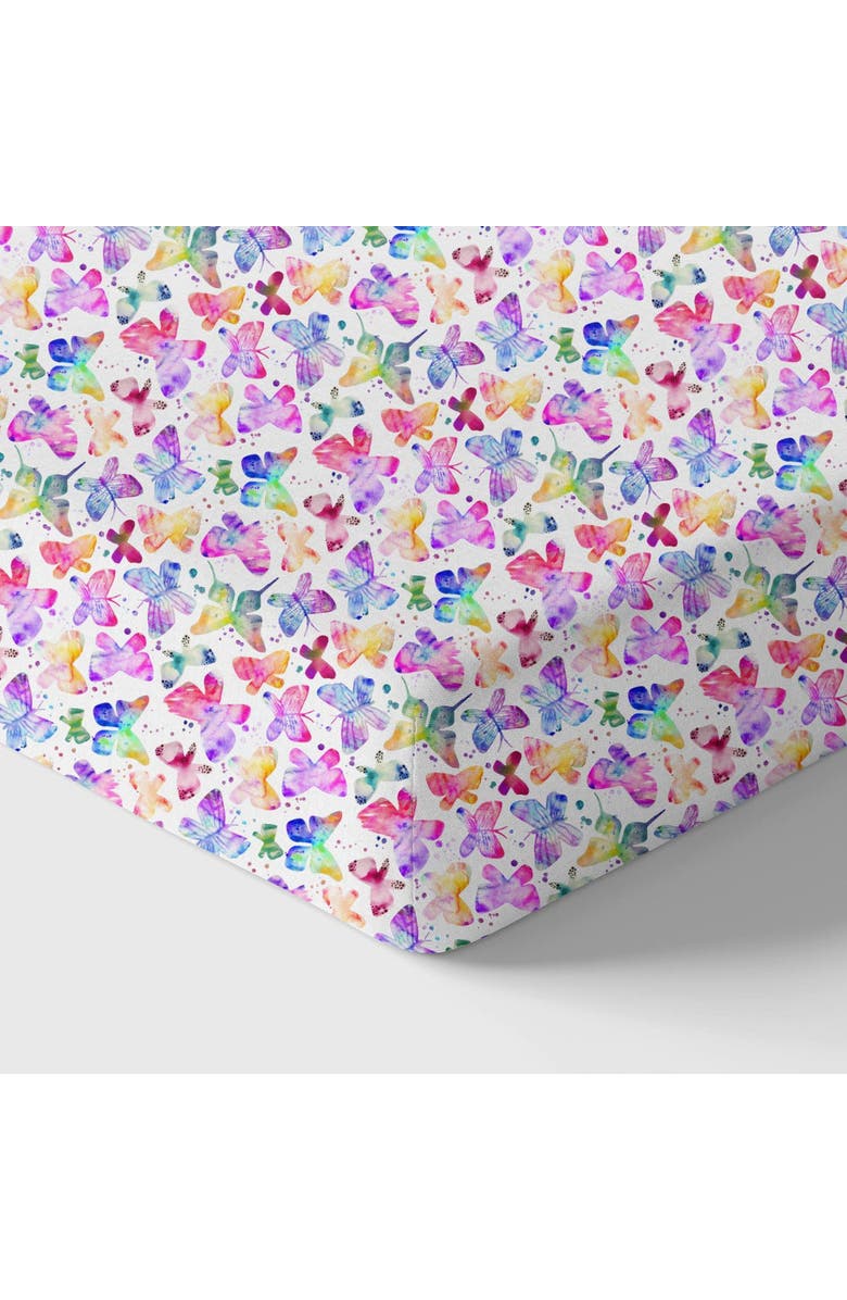 Norani Organic Fitted Crib Sheet, Main, color, Butterflies