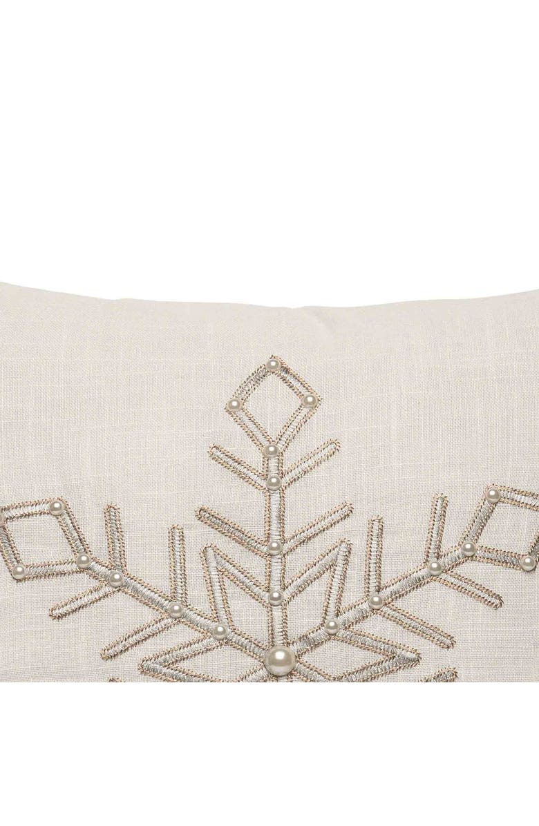 C&F Home Champagne Frosty Snowflake Embroidered Accent Throw Pillow 18" x 18", Alternate, color, Off-White
