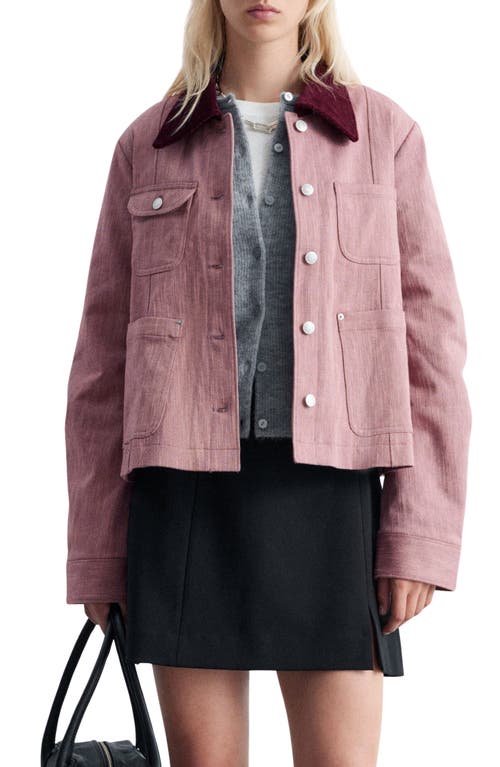 & Other Stories A-Line Stretch Cotton Twill Jacket in Pink Medium Dusty  product