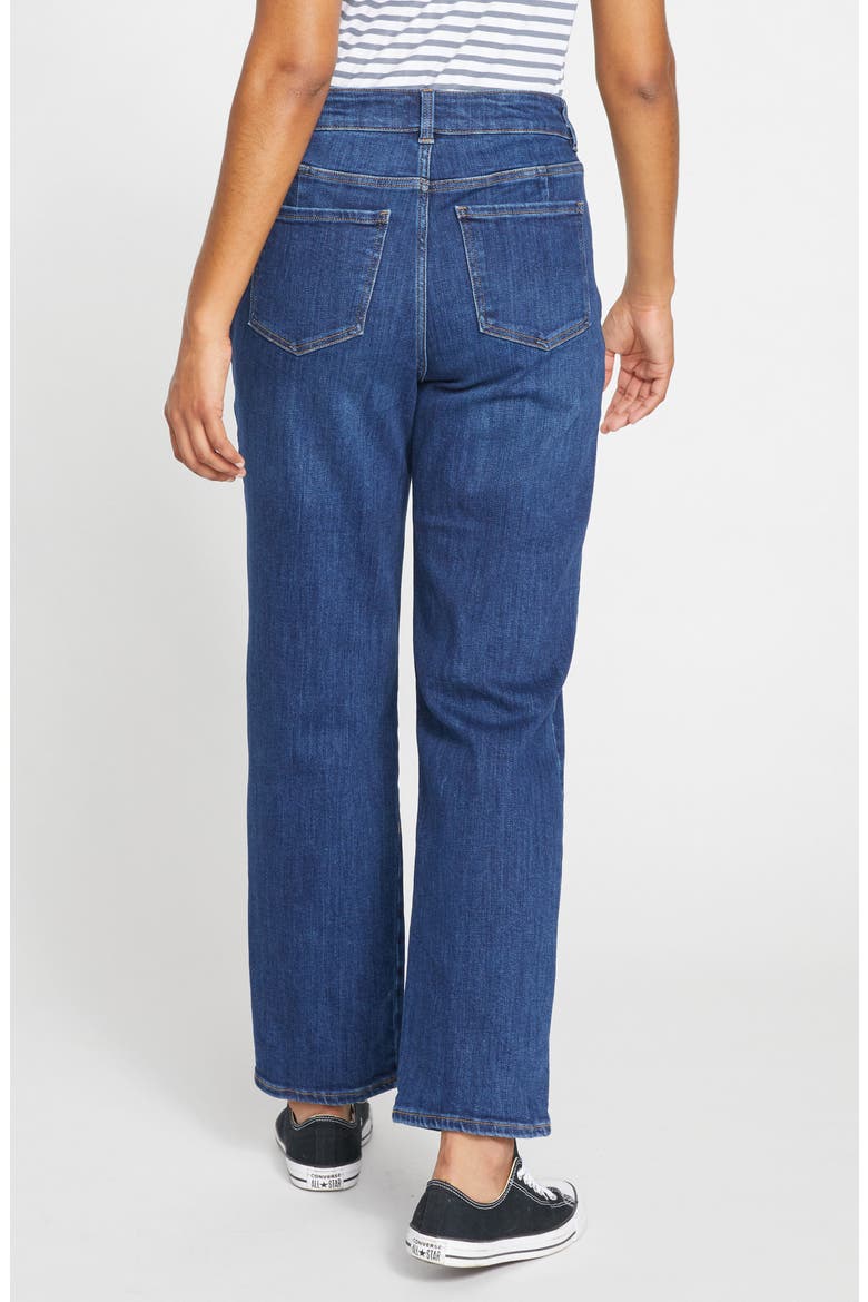 Donna High Waist Straight Leg Jeans, Alternate, color, STONEWASH INDIGO BLUE