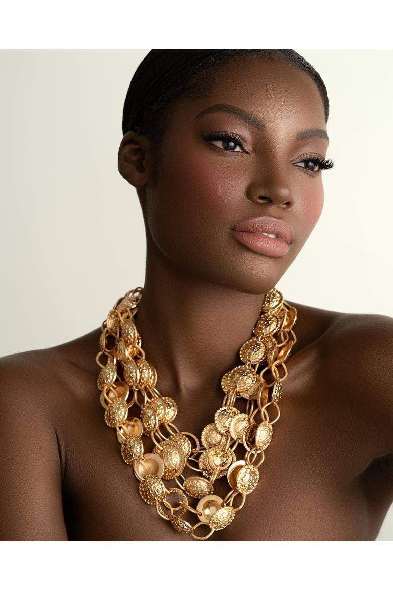 Iberia Necklace, Alternate, color, Gold