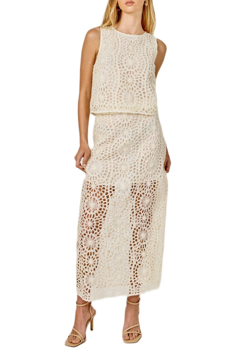 Endless Rose Texture Sleeveless Crop Top, Alternate, color, Cream