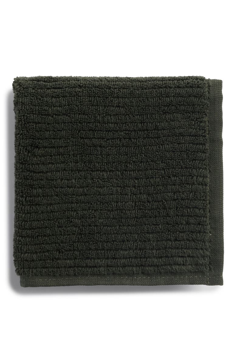 Soft Rib Washcloth, Main, color, EVERGREEN
