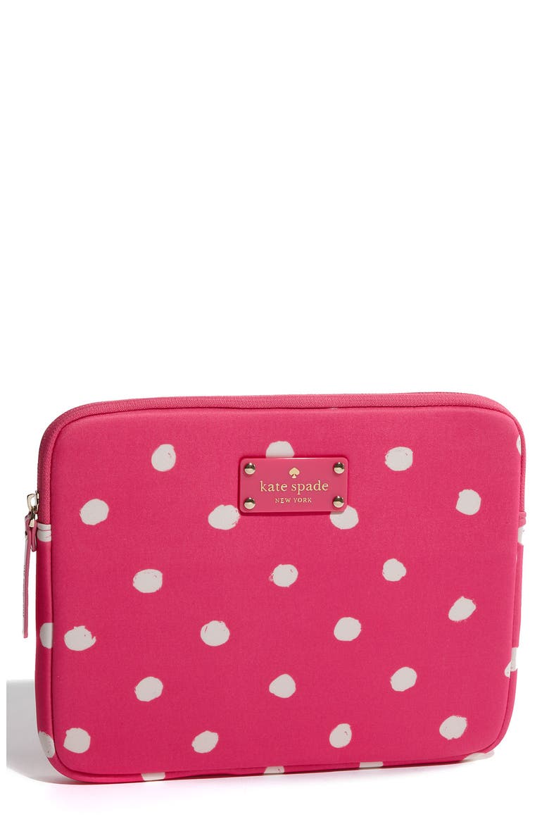 'pretty woman' neoprene iPad sleeve, Main, color, GULABI/ WHITE