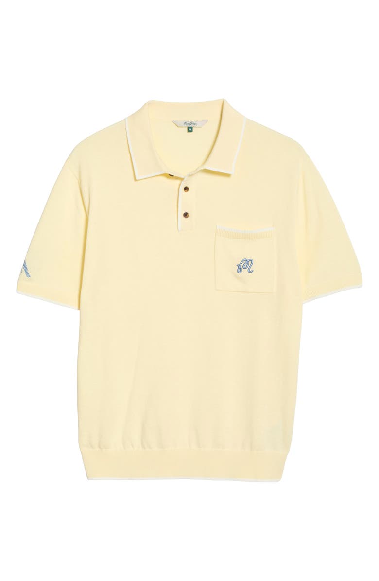Malbon Golf Blue Jay Knit Polo, Alternate, color, Soft Yellow