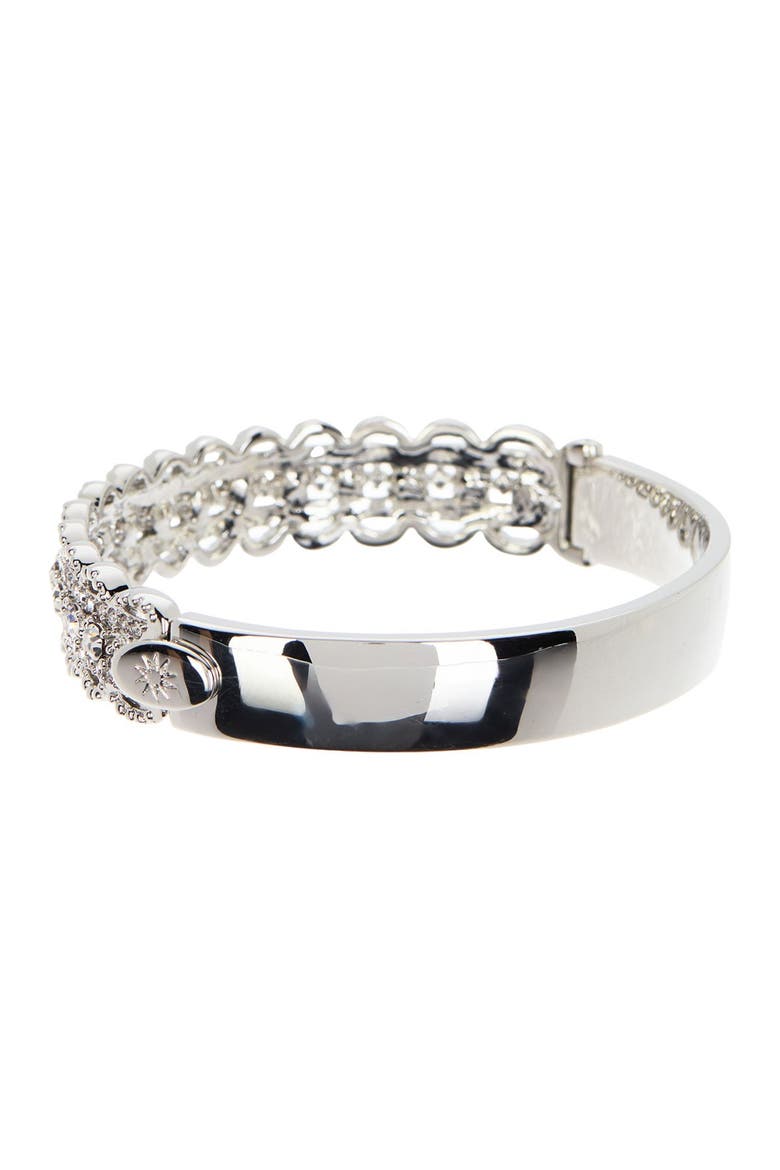 Pave Crystal Filigree Bangle Bracelet, Alternate, color, SILVER/CRYSTAL