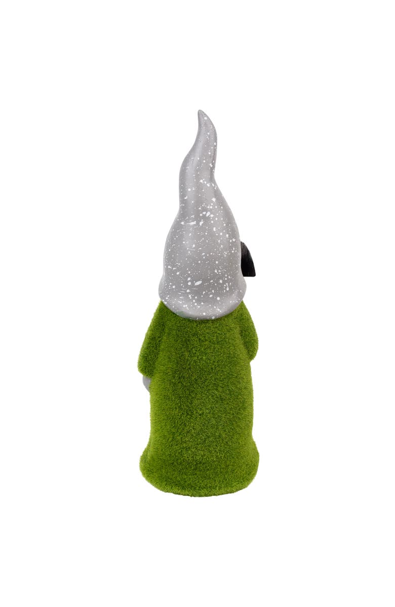 Northlight Faux Moss Covered Gnome with Shovel Outdoor Garden Statue - 13.5", Alternate, color, Gray