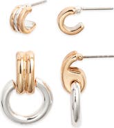 Open Edit 2 Pairs of Hoop Earrings