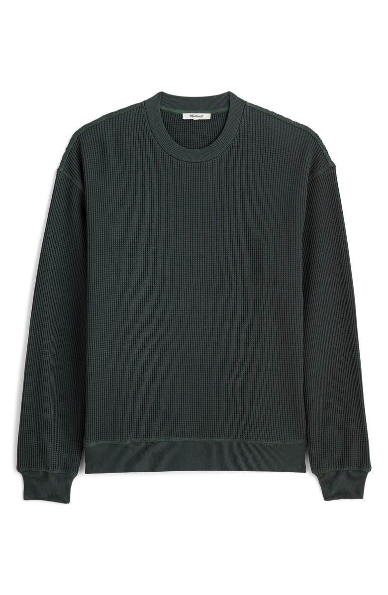 Madewell Cotton Thermal Sweatshirt, Alternate, color, Industrial Green