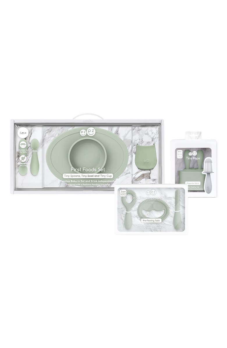 ezpz Prefeeding 
First Foods Ultimate Baby Shower Bundle, Alternate, color, Sage