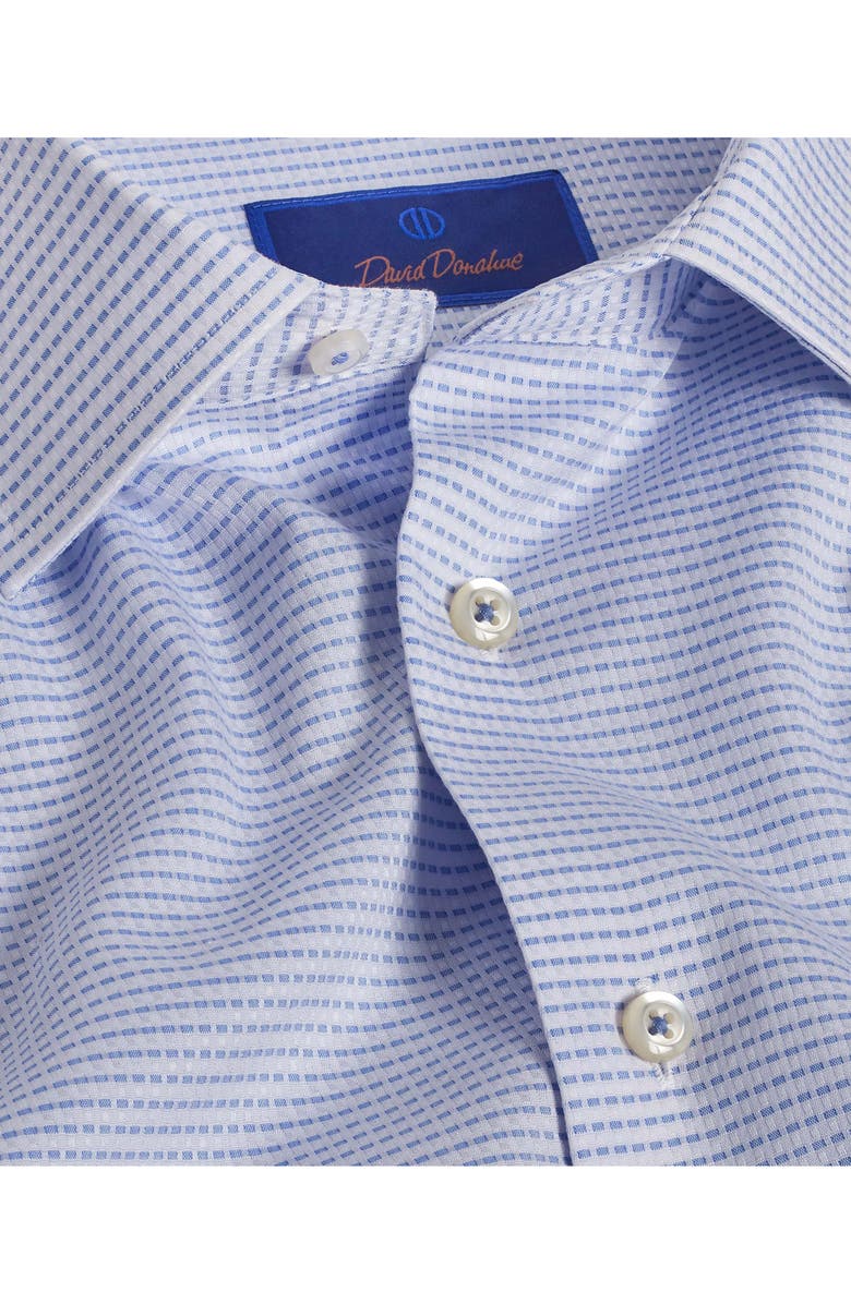 David Donahue Trim Fit Cotton Dress Shirt, Alternate, color, White/ Blue