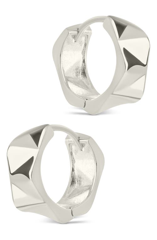 Sterling Forever Ginevra Bolt Hoop Earrings In Silver