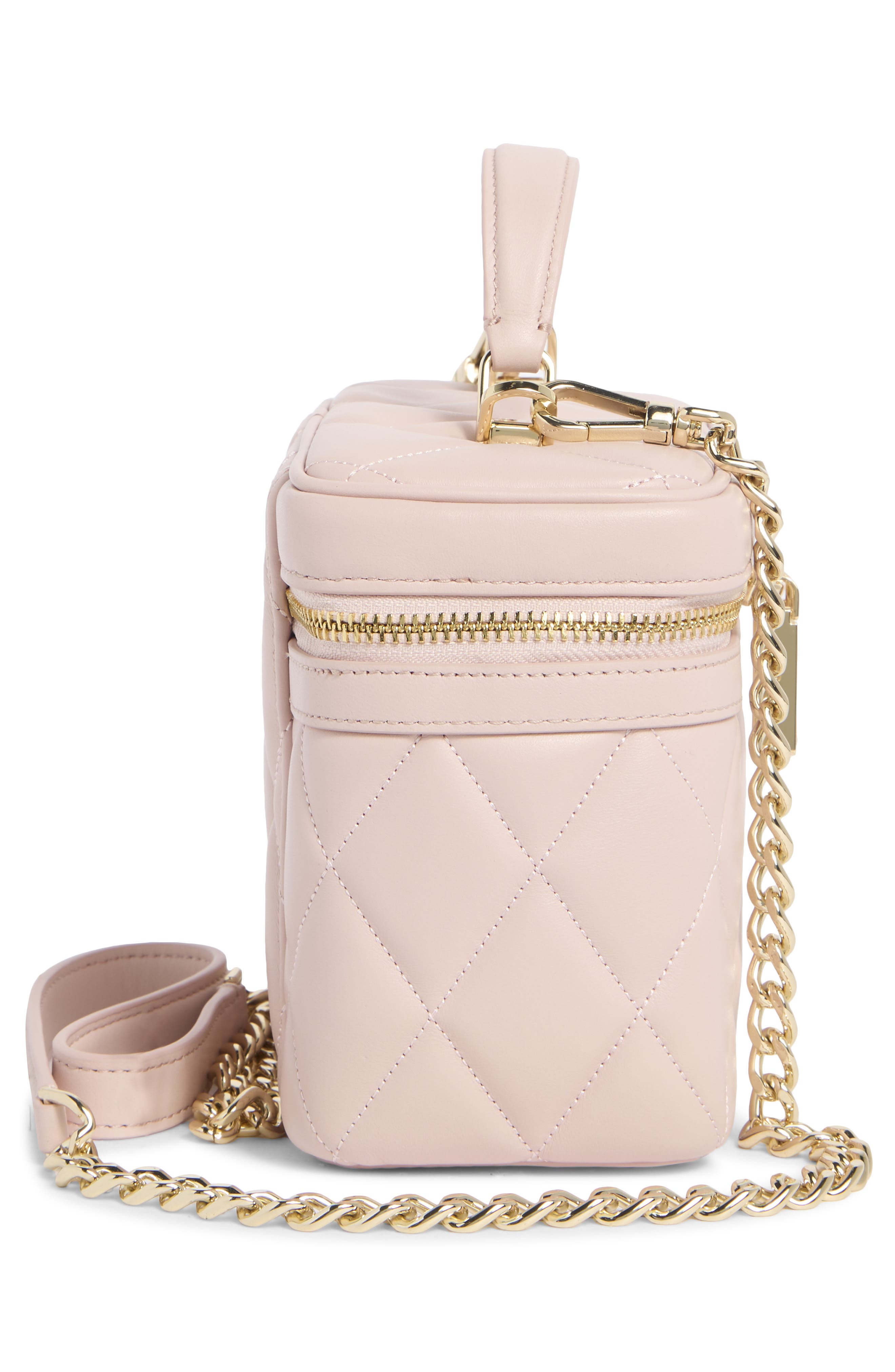 Kate Spade New York Carey Quilted Leather Crossbody Trunk, Alternate, color, Rose Smoke