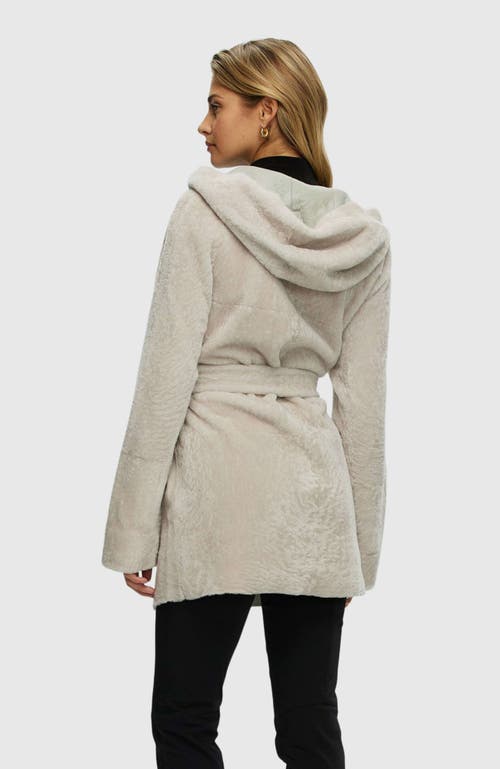 Gorski Reversible Textured Shearling Lamb Parka In Gray