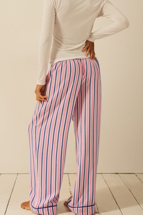 Stripe & Stare Ecovero Pyjama Bottoms In Pink