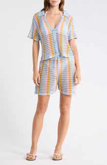 Abound Open Knit Stripe Top & Shorts Set