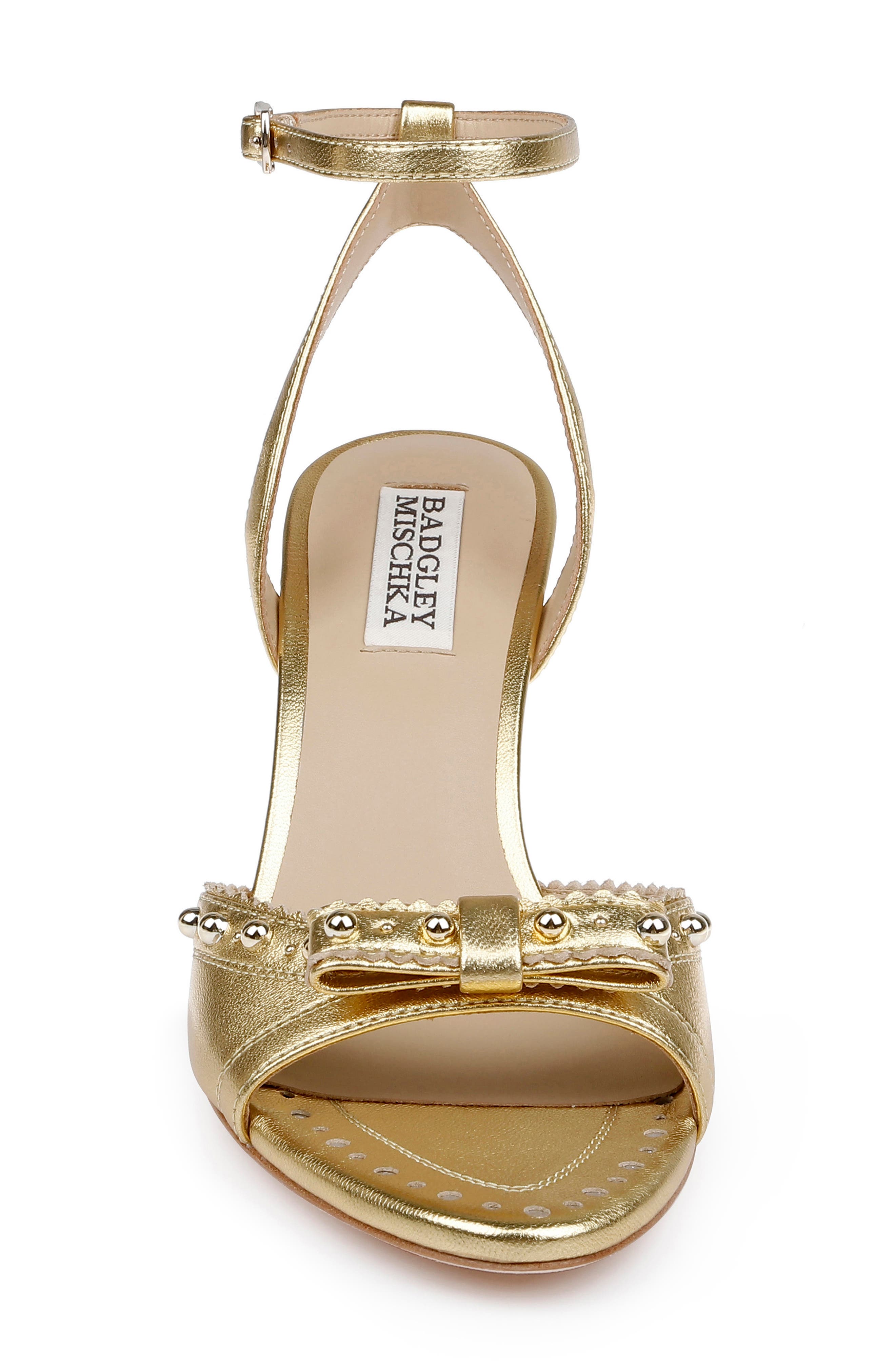 Badgley Mischka Bridal Giuliana Ankle Strap Sandal, Alternate, color, Gold Leather