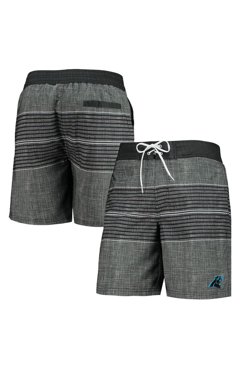 G-III SPORTS BY CARL BANKS Men's G-III Sports by Carl Banks Black Carolina Panthers Horizon Swim Shorts, Main, color, 
