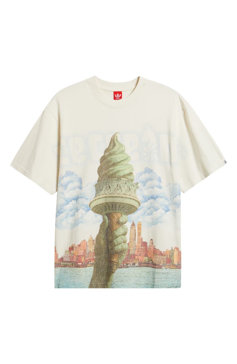 ICECREAM Custard Print Cotton T-Shirt, Alternate, color, Antique White