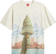 ICECREAM Custard Print Cotton T-Shirt