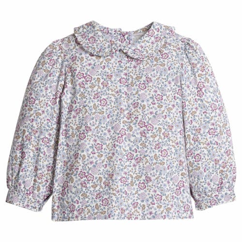 Little English Kids' Floral Ruffled Peter Pan Blouse In Neutral
