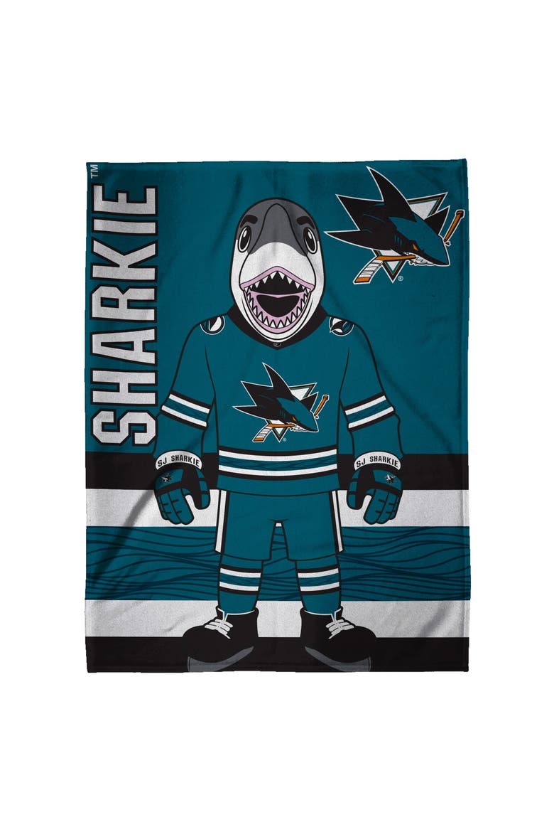 San Jose Sharks SJ Sharkie Mascot 60" x 80" Raschel Throw Blanket, Alternate, color, None