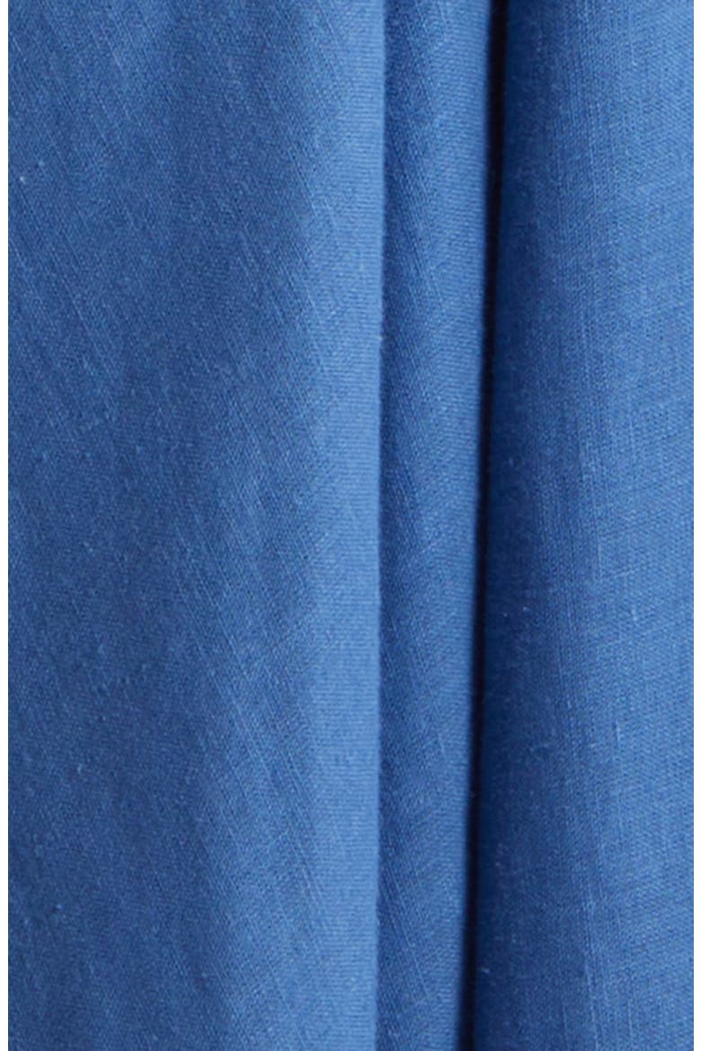 Tiana Sleeveless Linen & Cotton Shirtdress, Alternate, color, OCEAN