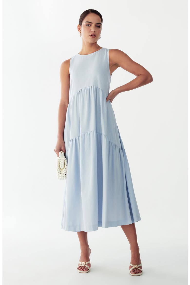 Remi Tiered Dress, Alternate, color, Sky Blue