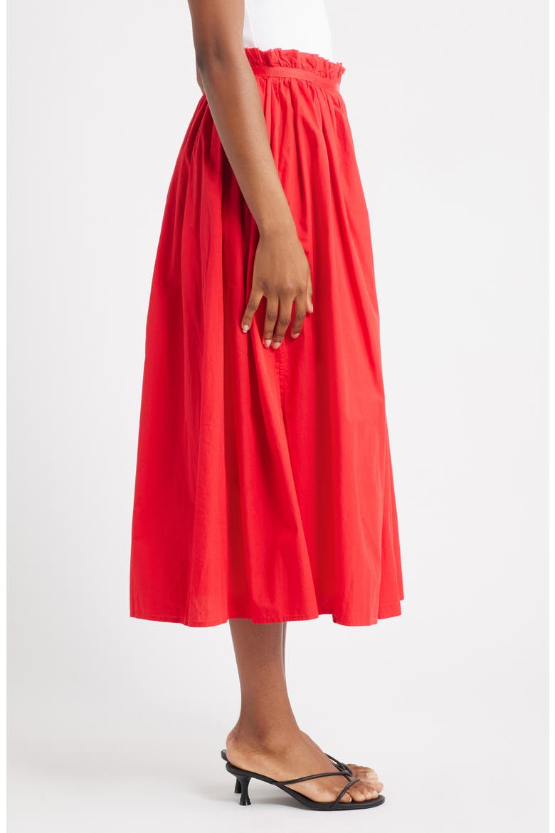 Crinkle Cotton Maxi Skirt, Alternate, color, RED