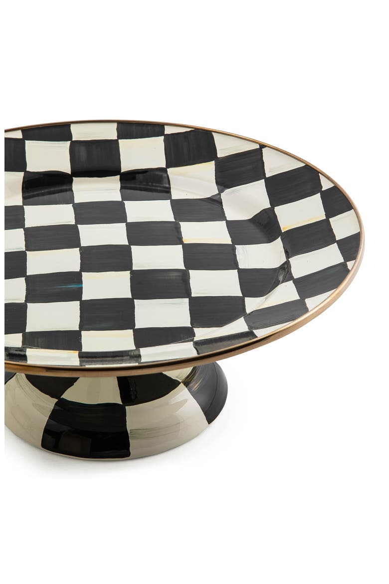 Courtly Check Small Pedestal Platter, Alternate, color, COURTLY
