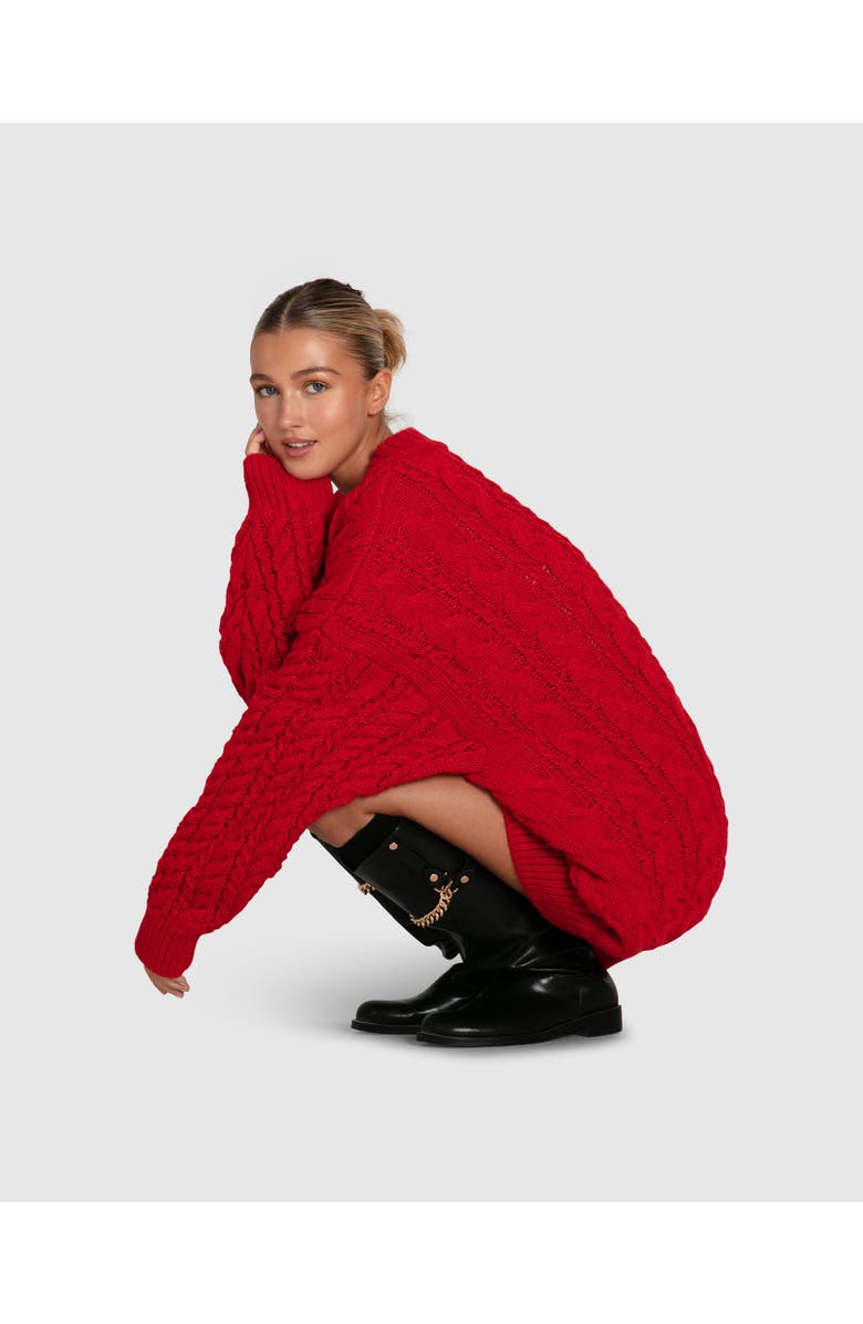 Belle & Bloom Still The One Chunky Oversize Knit, Alternate, color, Red