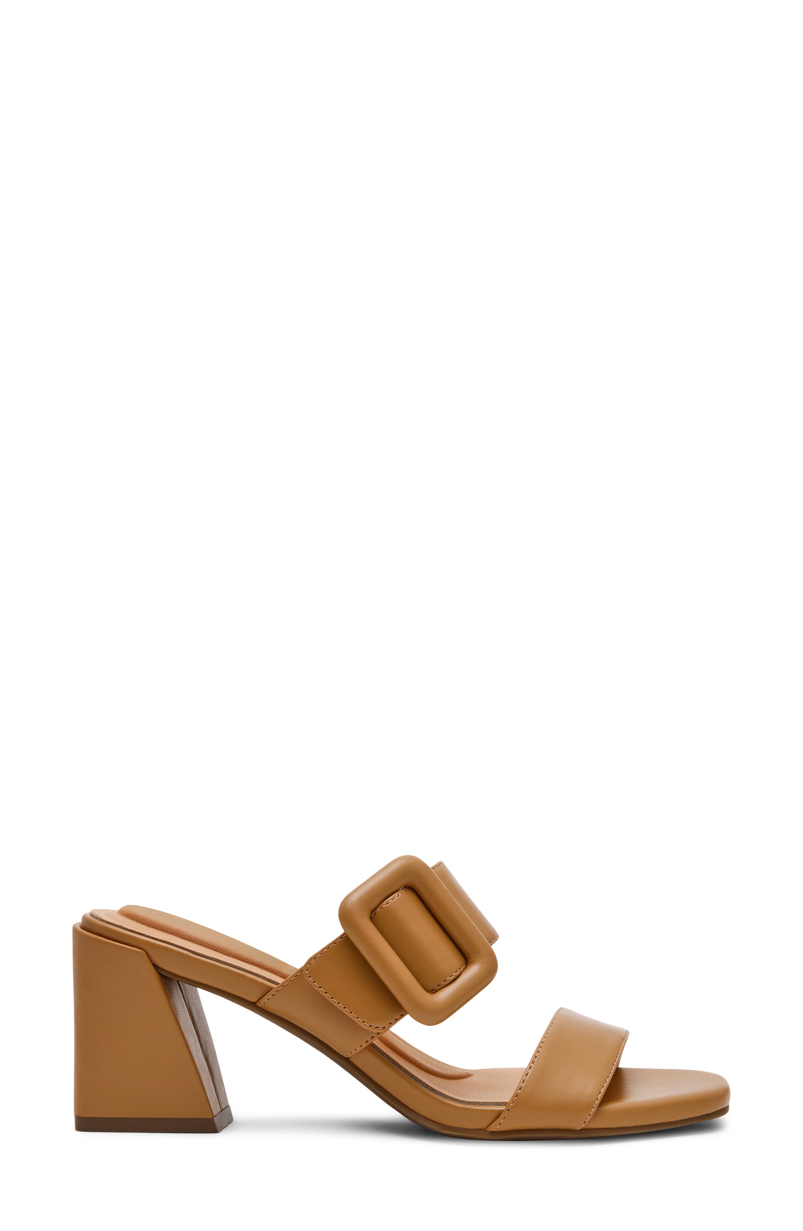 Anne Klein Narita Buckle Strap Block Heel Sandal, Alternate, color, Sand