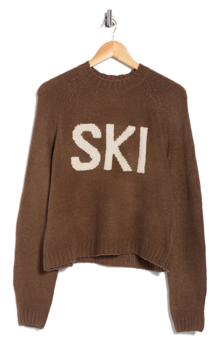 INTERNATIONAL DESIGNER Ski Crewneck Sweater, Alternate, color, Sepia