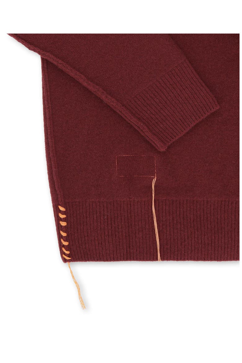 Yale Wool Sweater with Collar and Zip, Alternate, color, Plum