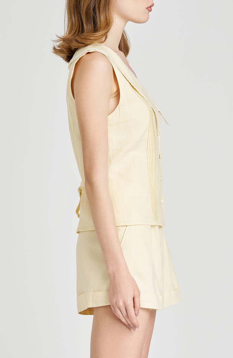 x Styled by COCO! Allie Lace Detail Linen Blend Top