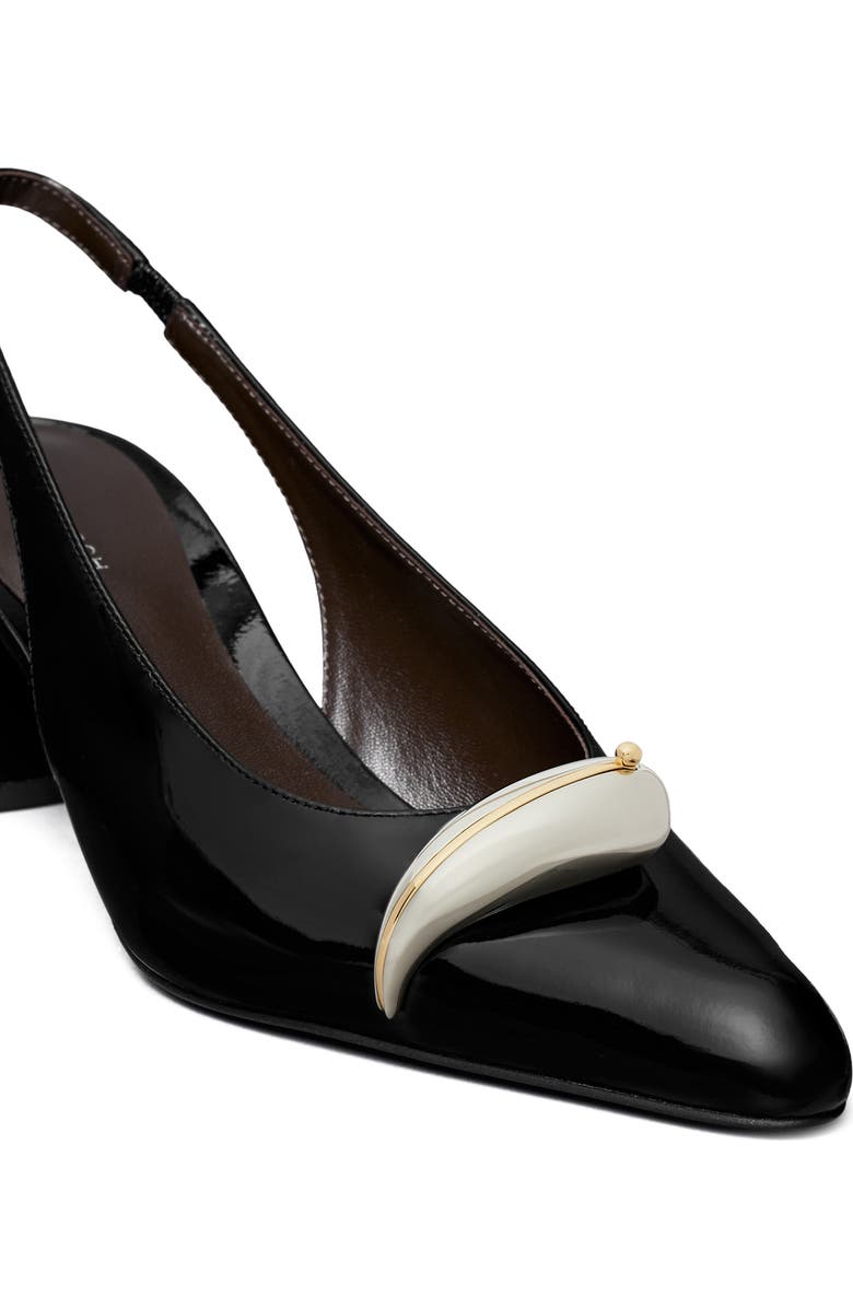 Tory Burch Pierced XL Slingback Pump, Alternate, color, Perfect Black / Silver