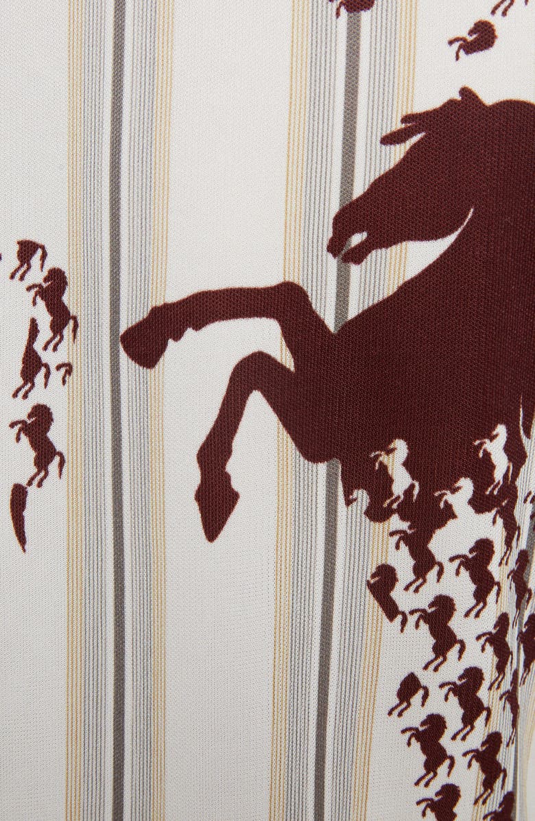Chloé Horse Print Tie Neck Blouse, Alternate, color,