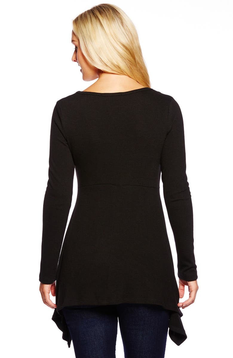 Karen Kane Long Sleeve Handkerchief Hem Top, Alternate, color,