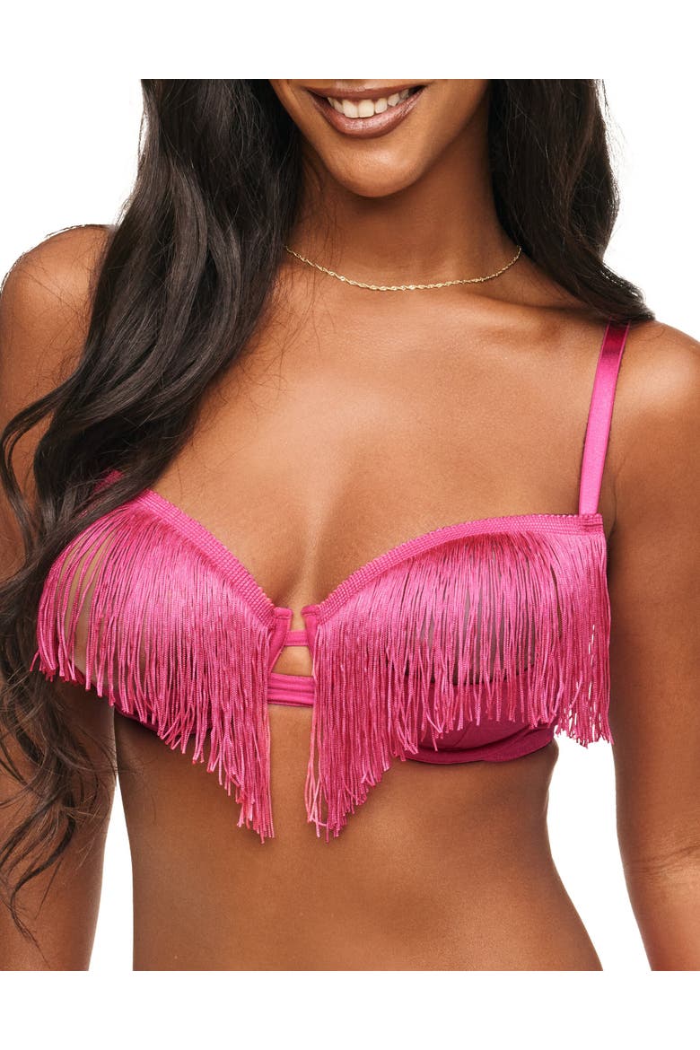 Cece Unlined Quarter Cup Bra, Main, color, Dark pink