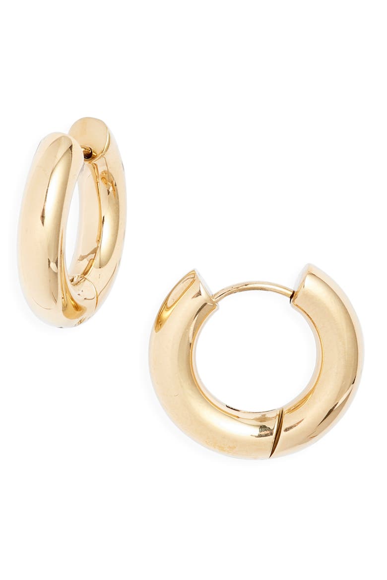 Waterproof Chubby Hoop Earrings, Main, color, GOLD