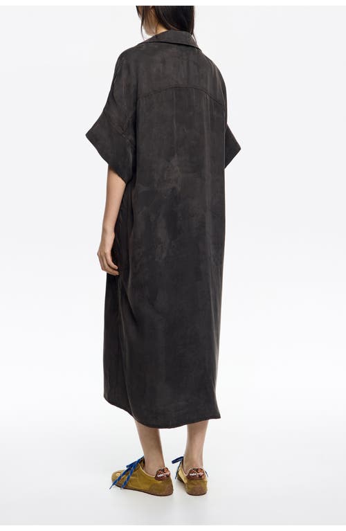 Bimba Y Lola Long Shirt Dress In Black