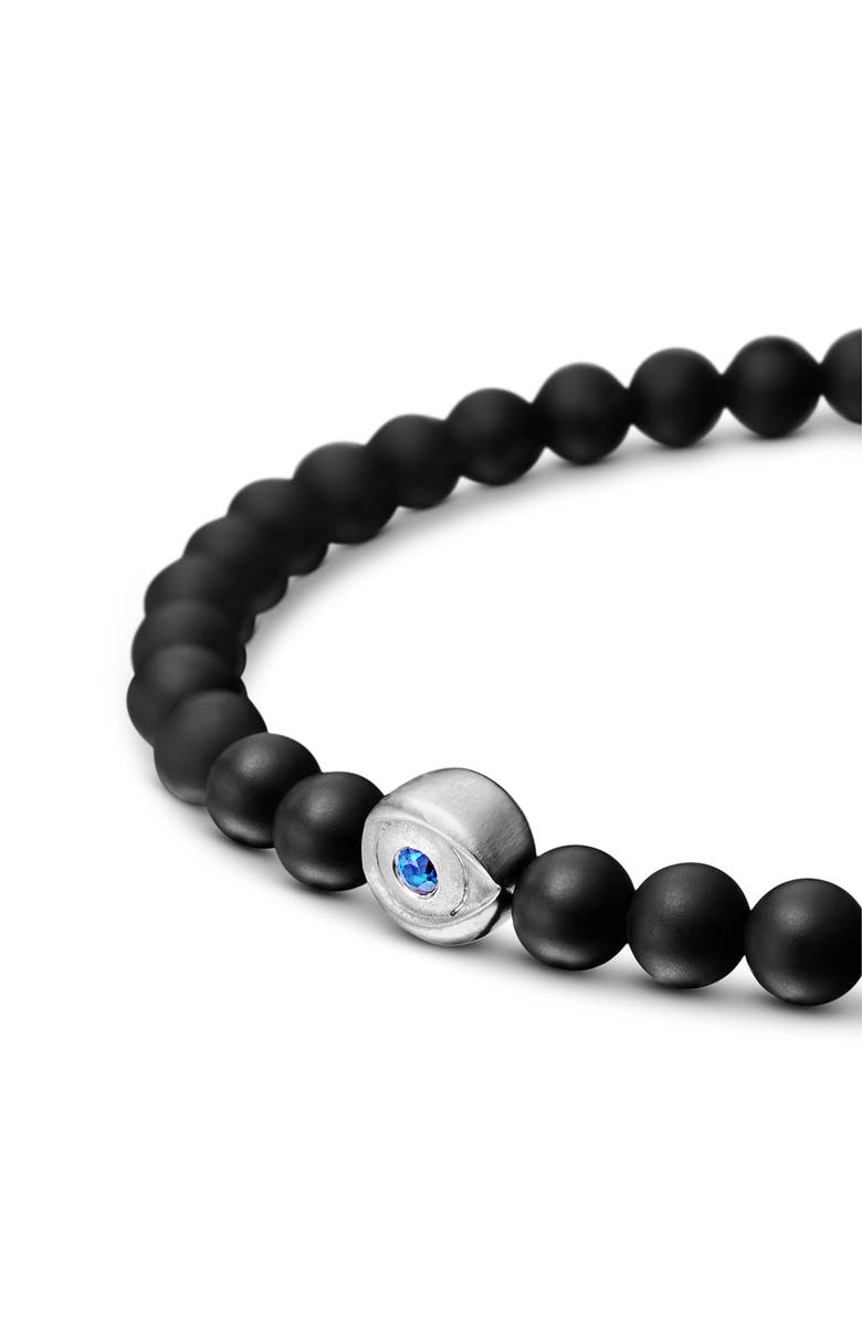 David Yurman Men's Spiritual Beads Evil Eye Bracelet with Black Onyx and Sapphire, Alternate, color, Black Onyx